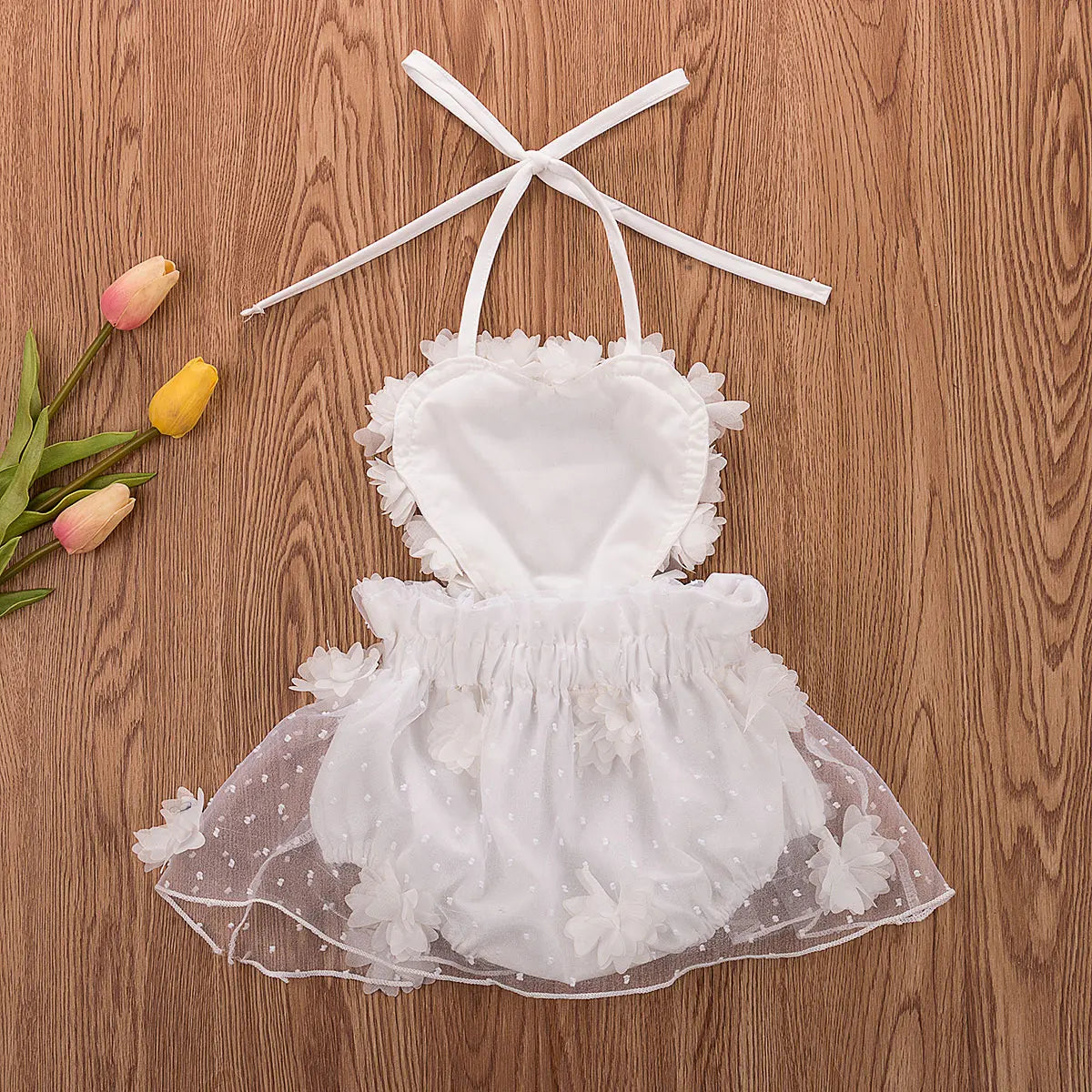 KMK - Heart Tulle Romper Dress