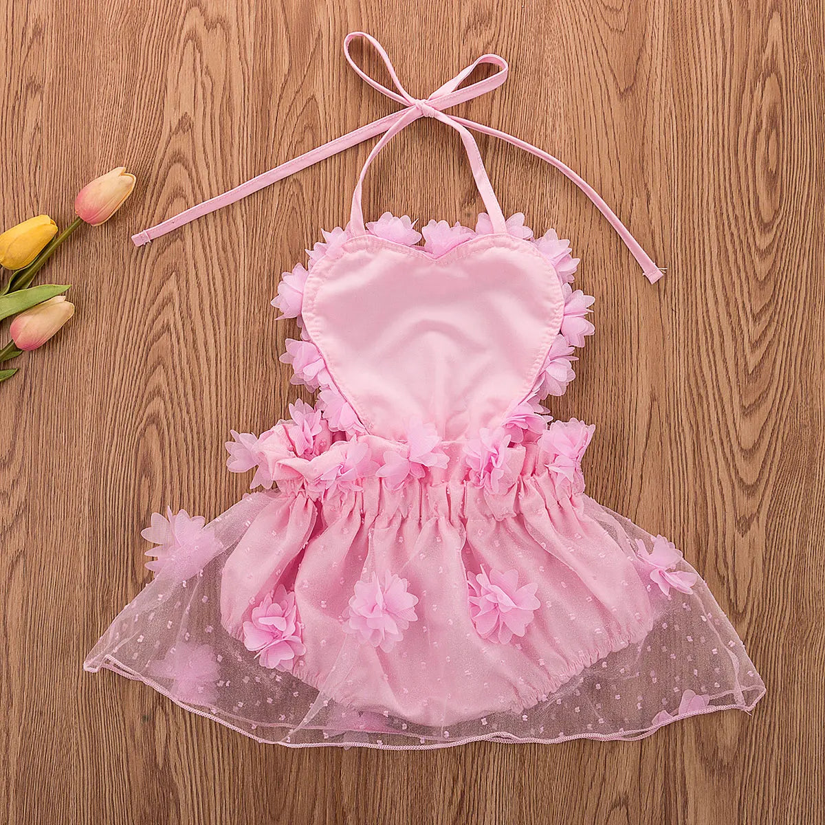 KMK - Heart Tulle Romper Dress