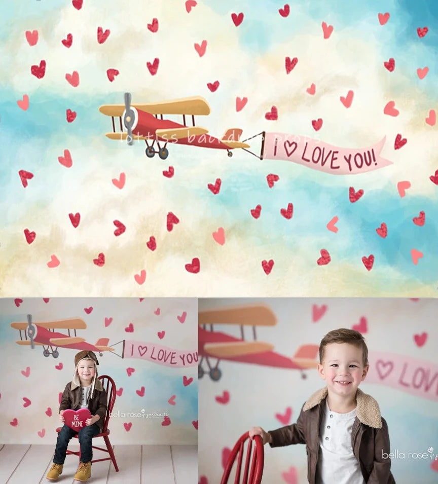 KMK - Hearts Aeroplane Backdrop