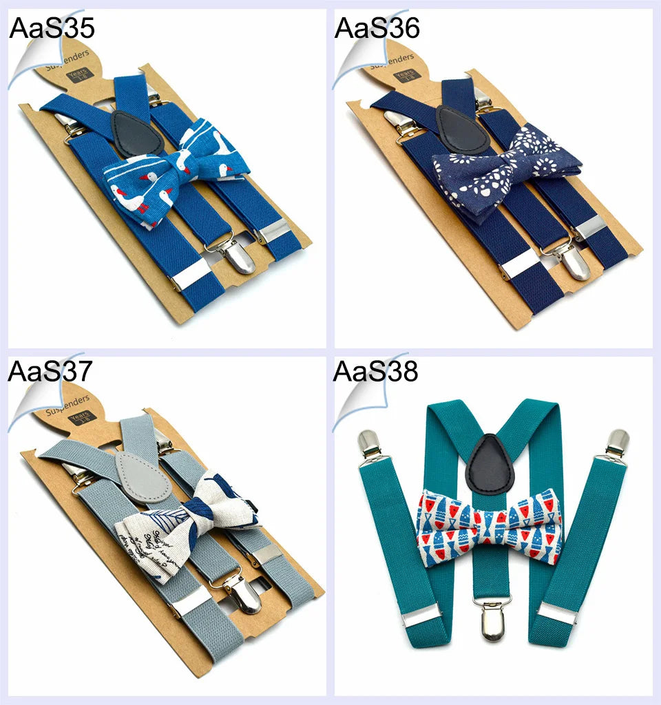 KMK - Kids Suspenders + Bowtie Set