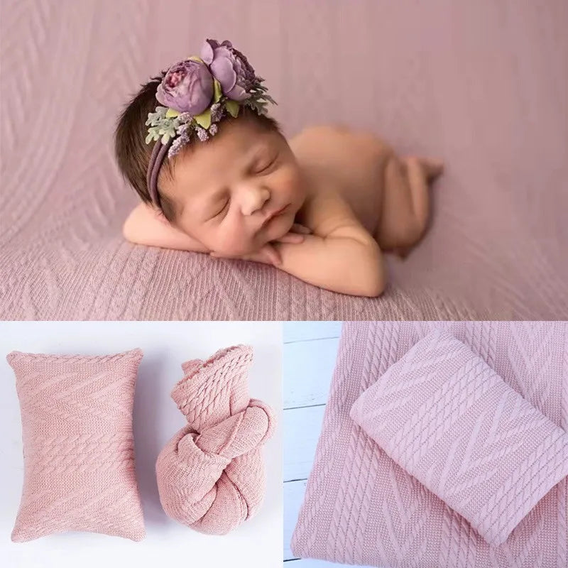 KMK - Knit Blanket,Pillow Wrap Set