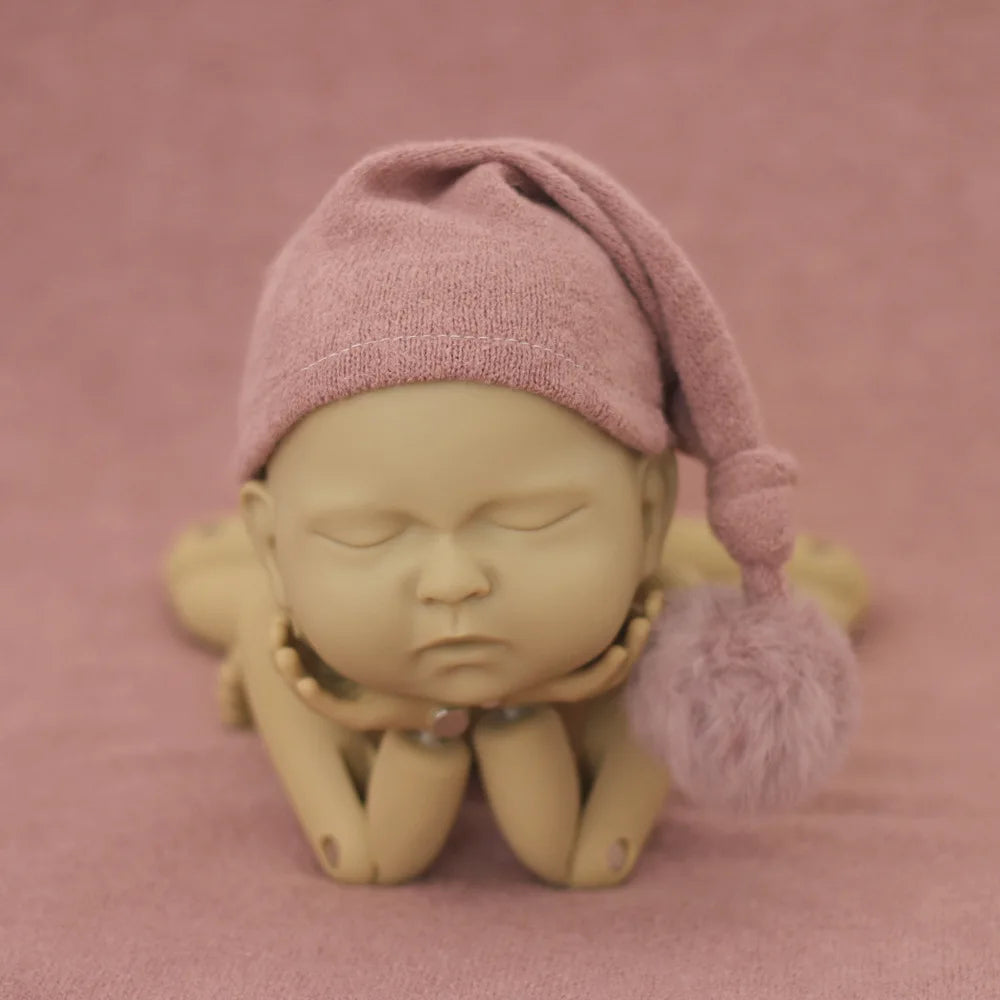 KMK - Knit Fur Ball Newborn Hat