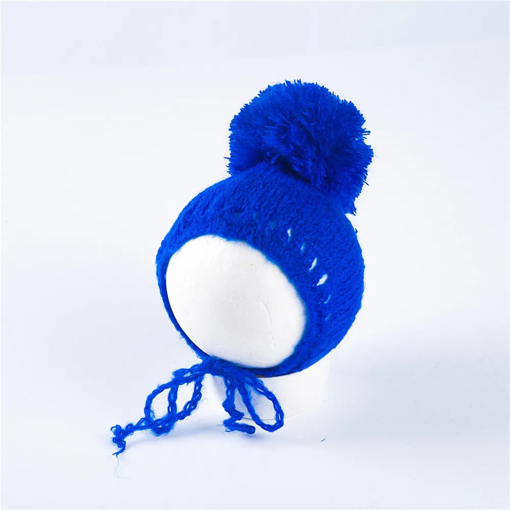 KMK - Knit Fur Ball Newborn Hat