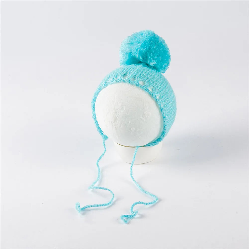 KMK - Knit Fur Ball Newborn Hat