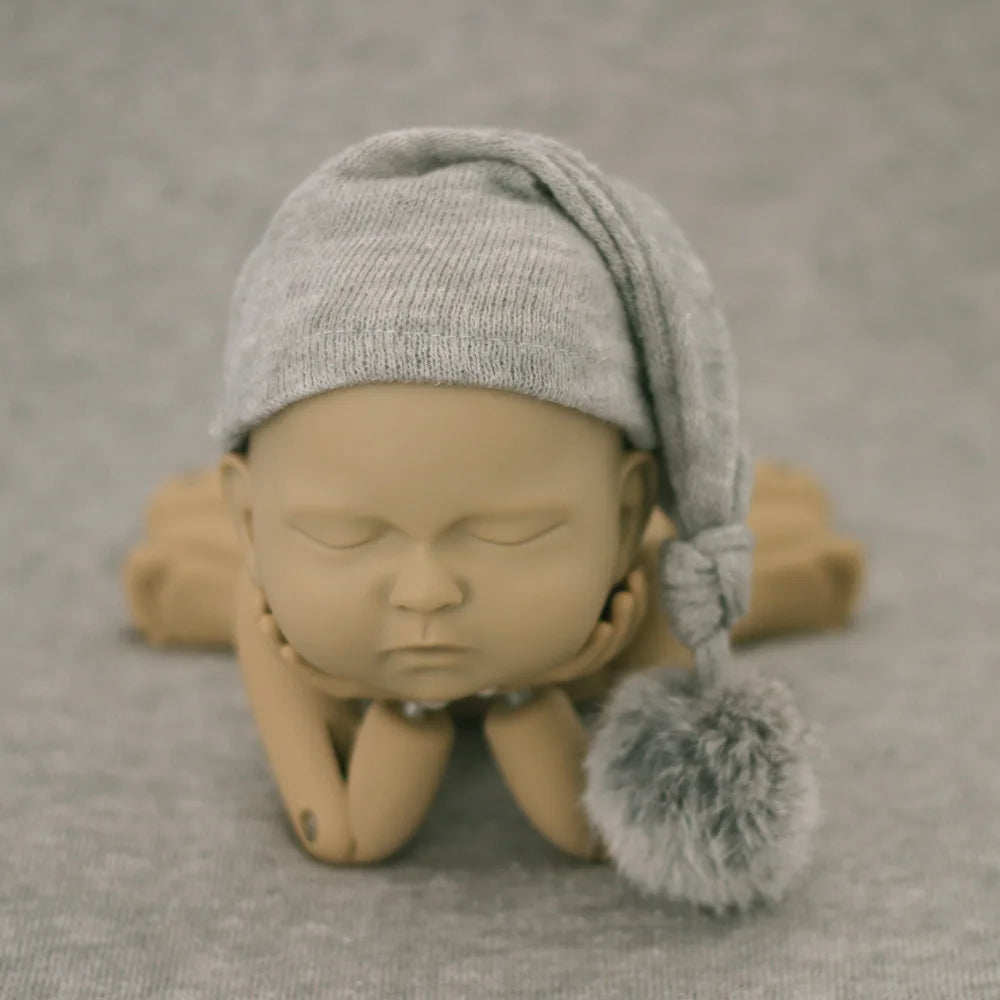 KMK - Knit Fur Ball Newborn Hat