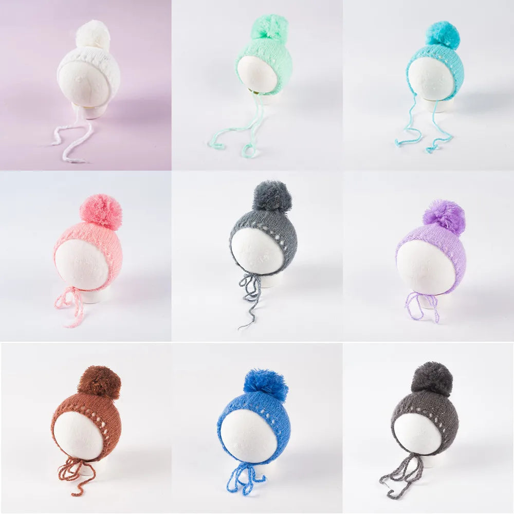 KMK - Knit Fur Ball Newborn Hat