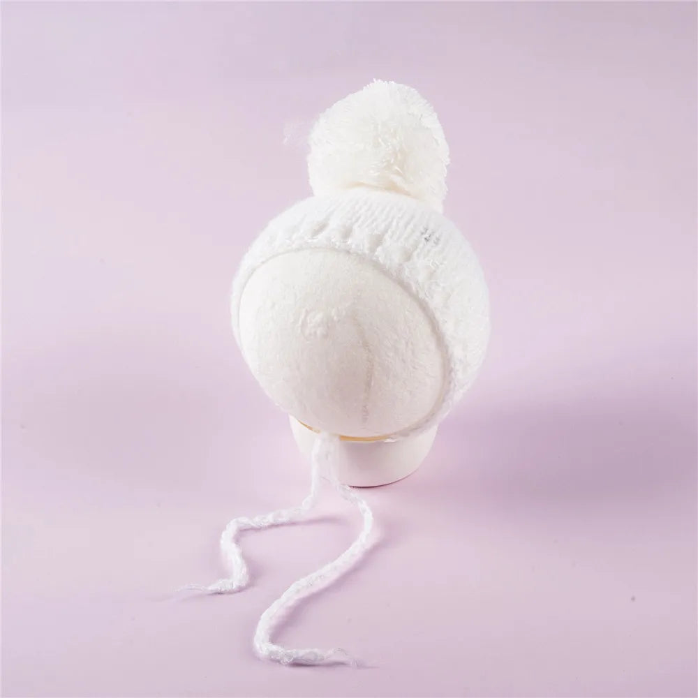 KMK - Knit Fur Ball Newborn Hat