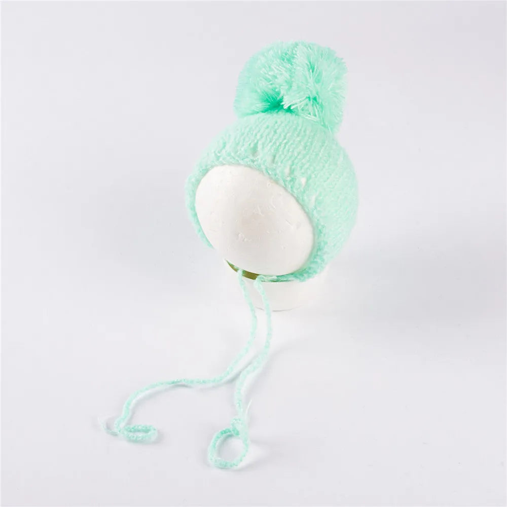 KMK - Knit Fur Ball Newborn Hat