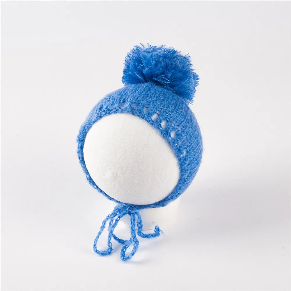 KMK - Knit Fur Ball Newborn Hat