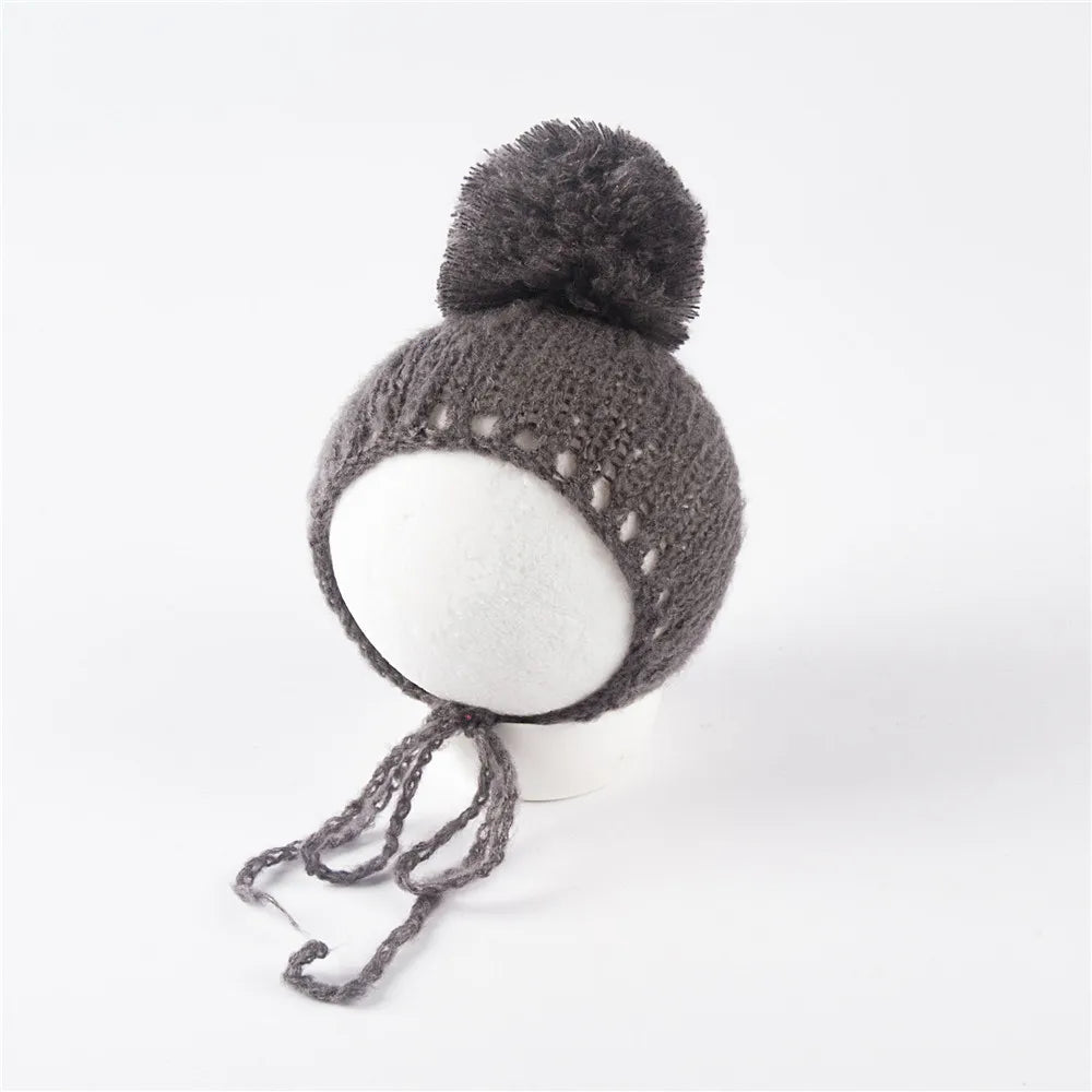 KMK - Knit Fur Ball Newborn Hat