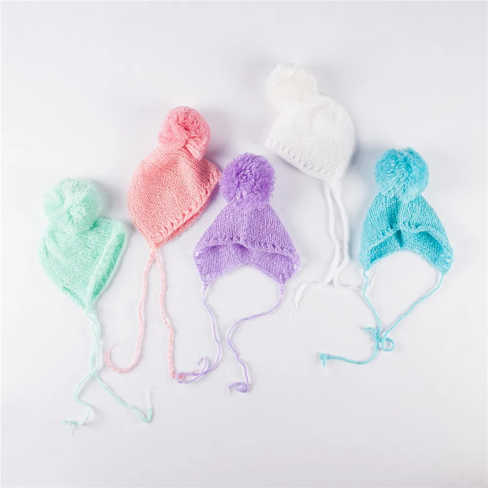 KMK - Knit Fur Ball Newborn Hat