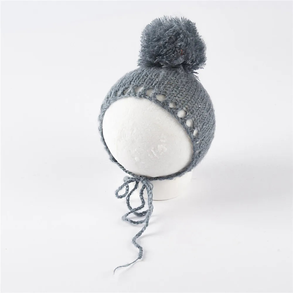 KMK - Knit Fur Ball Newborn Hat