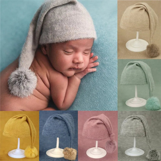 KMK - Knit Fur Ball Newborn Hat