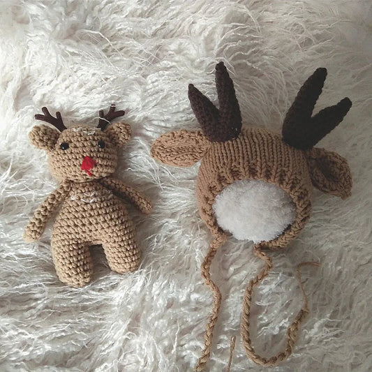 KMK - Knitted Deer Doll & Hat