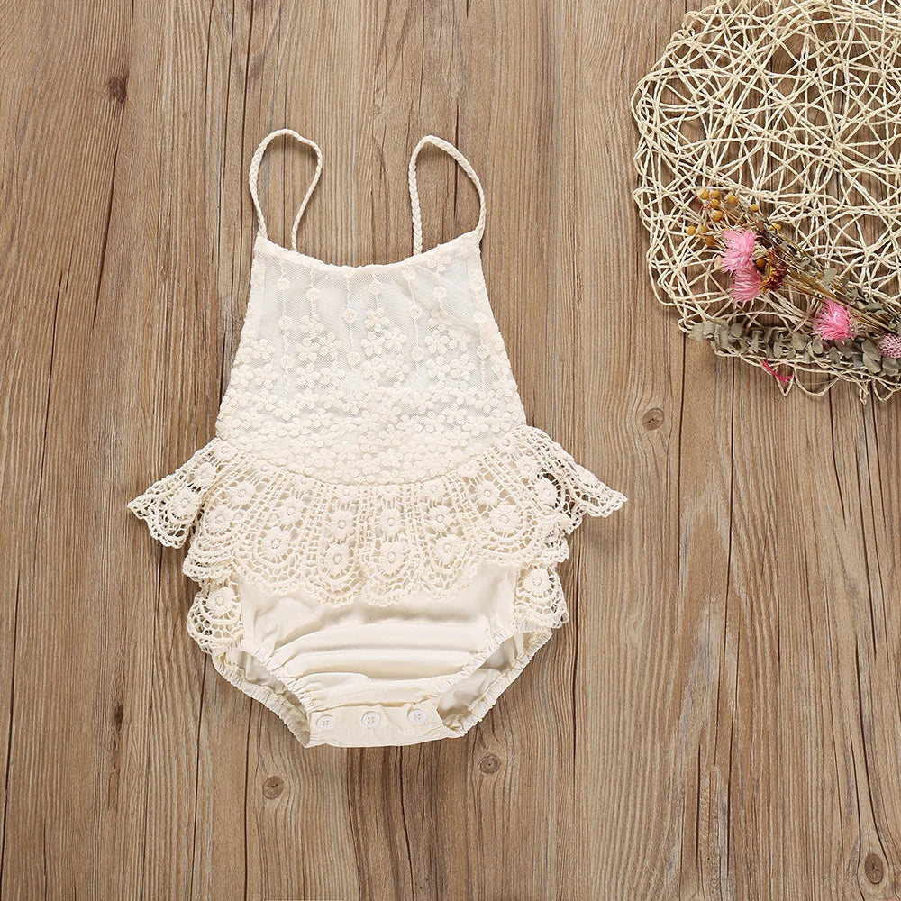 KMK - Lace Backless Romper