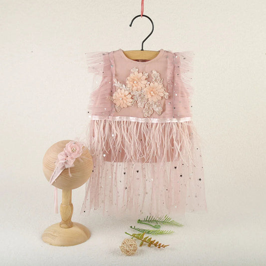 KMK - Lace Dress And Headband Set