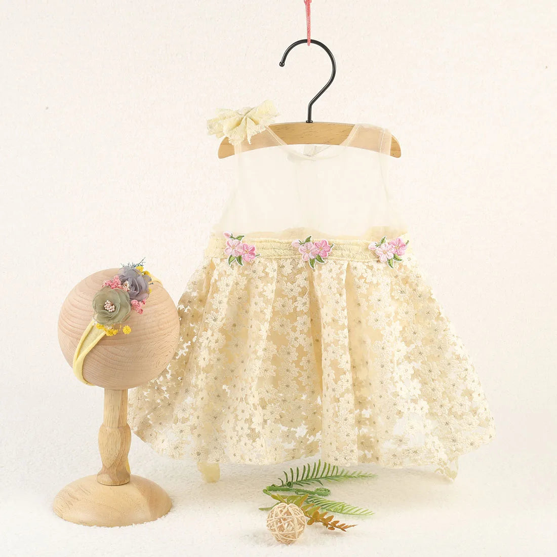 KMK - Lace Dress And Headband
 Set