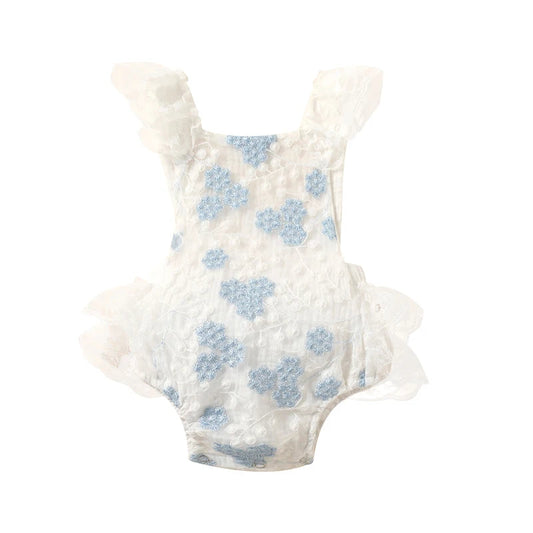 KMK - Lace Flower Embroidery Romper