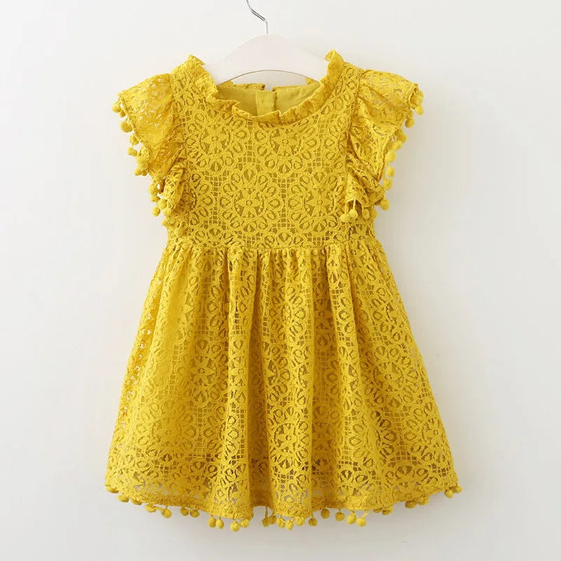 KMK - Lace Flutter Sleeve Dress