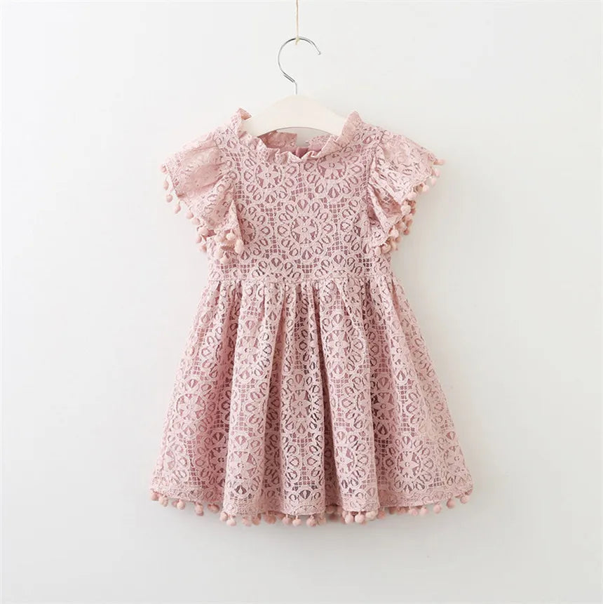 KMK - Lace Flutter Sleeve Dress