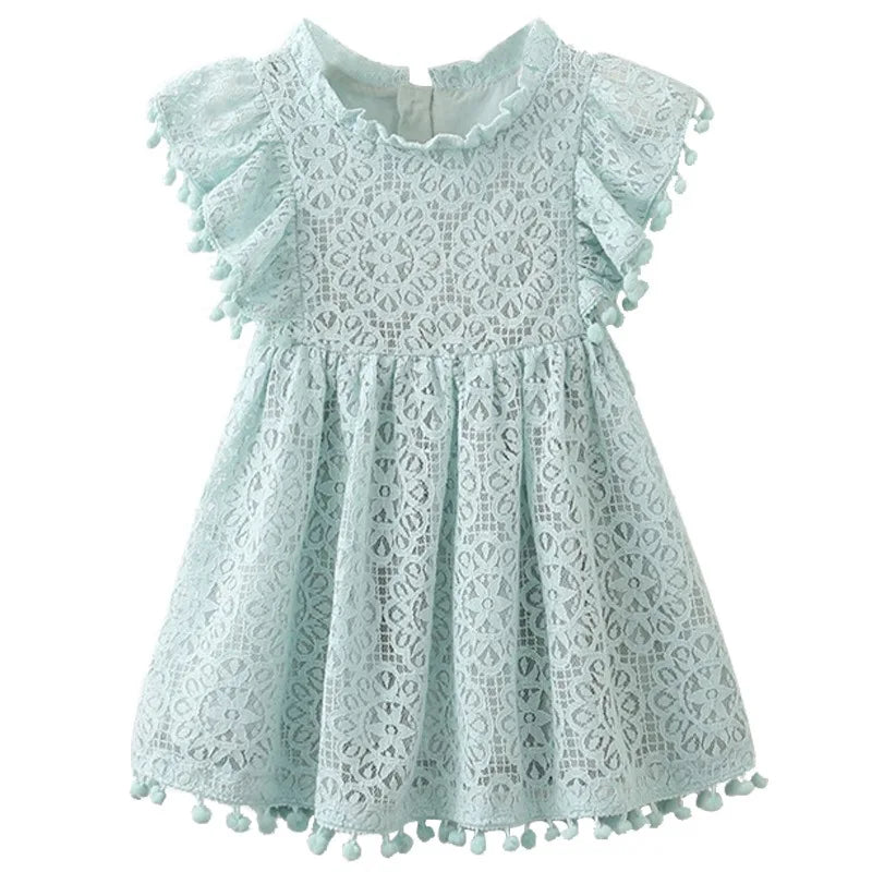 KMK - Lace Flutter Sleeve Dress