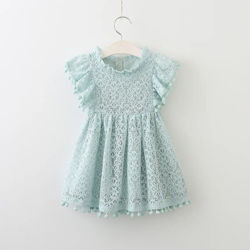 KMK - Lace Flutter Sleeve Dress