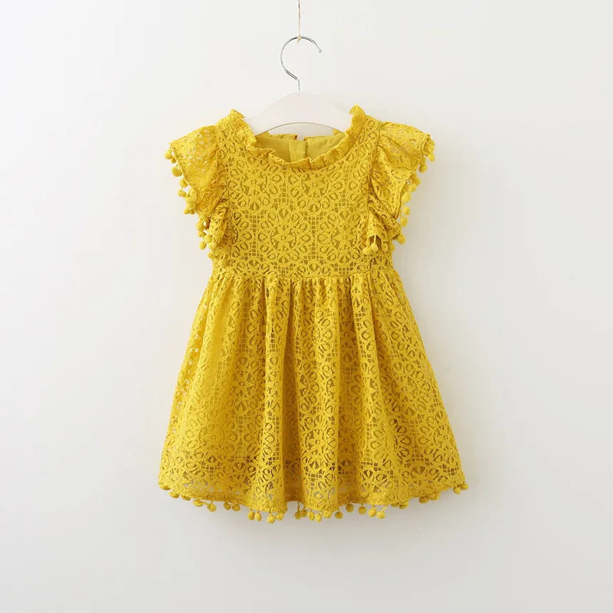 KMK - Lace Flutter Sleeve Dress