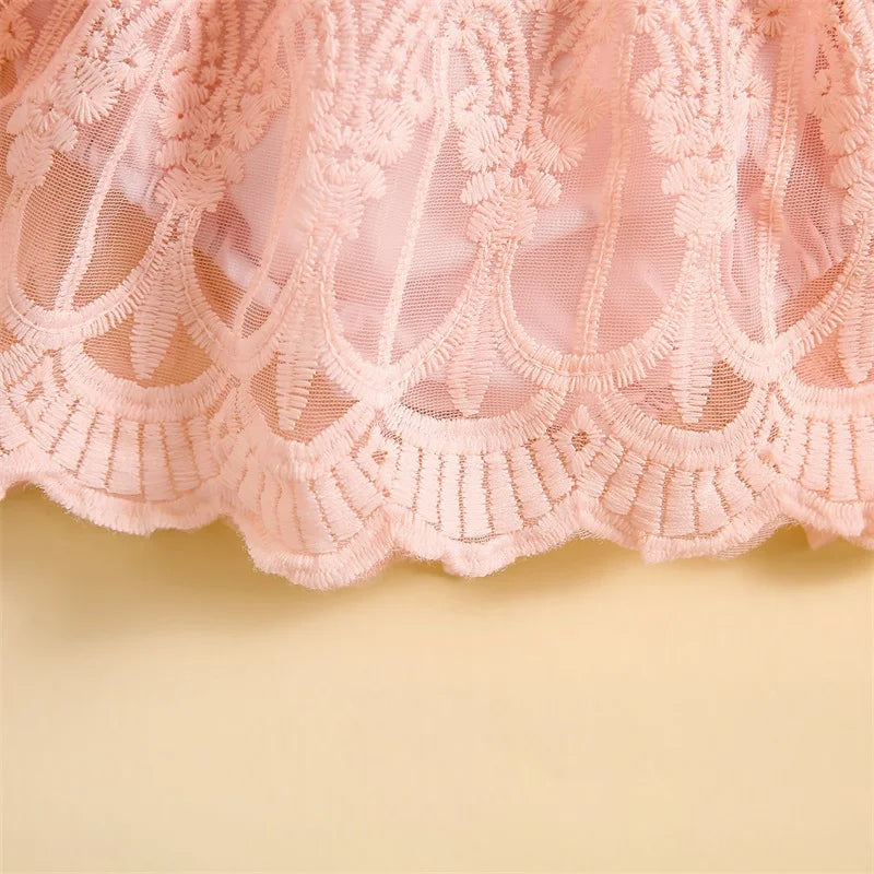 KMK - Lace Flutter Sleeve Dress