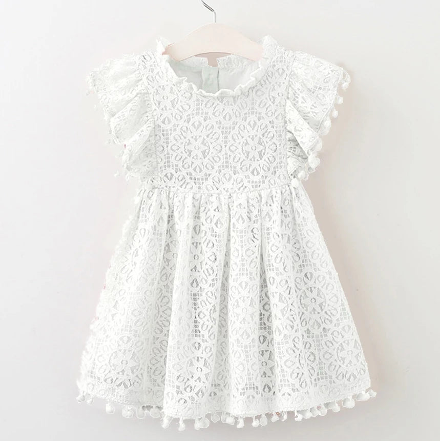 KMK - Lace Flutter Sleeve Dress