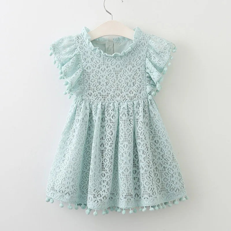 KMK - Lace Flutter Sleeve Dress