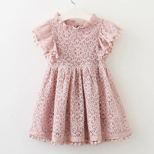 KMK - Lace Flutter Sleeve Dress