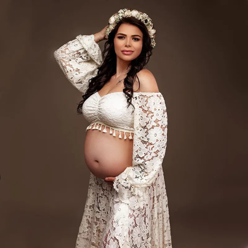 KMK - Lace Maternity Gown