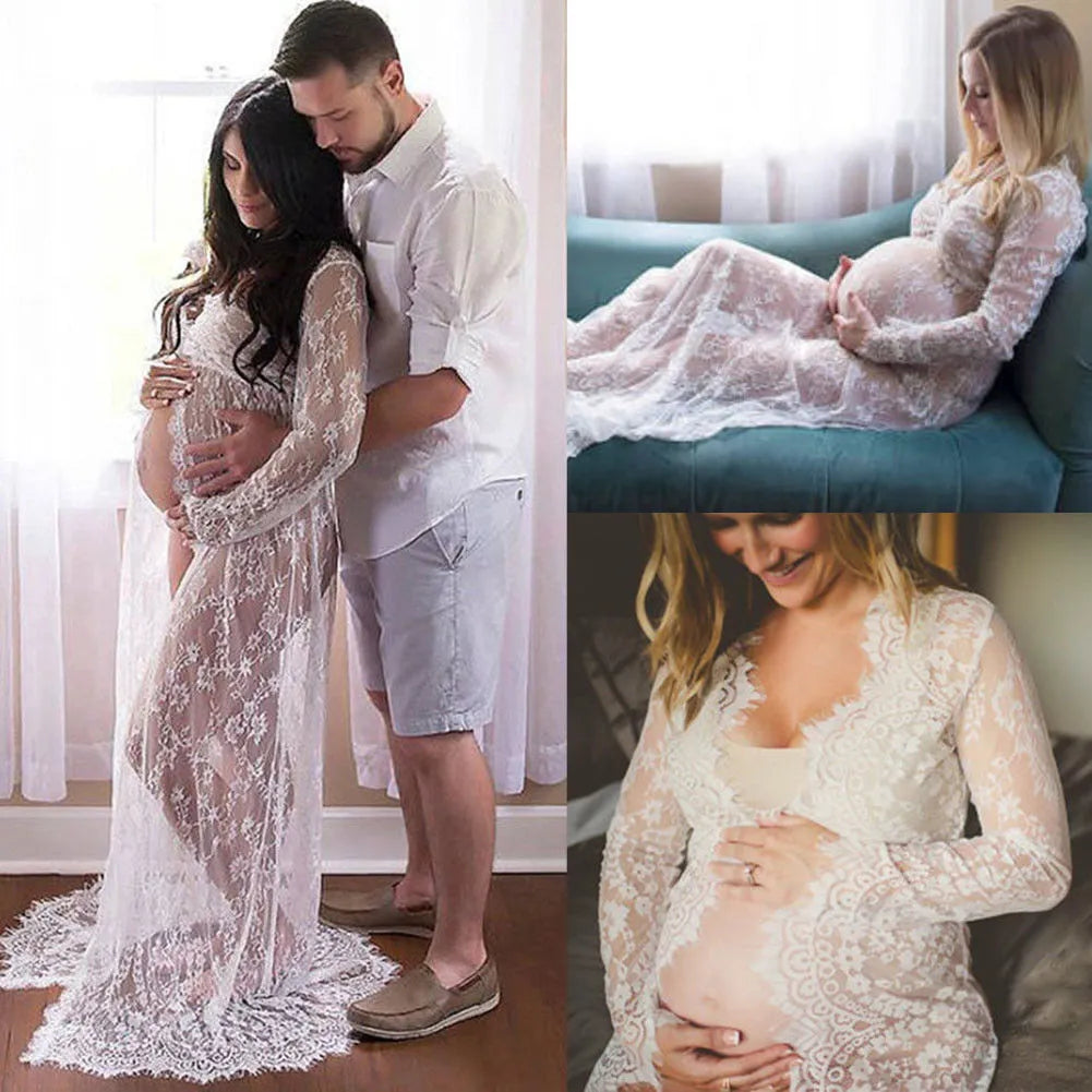 KMK - Lace Maternity Gown