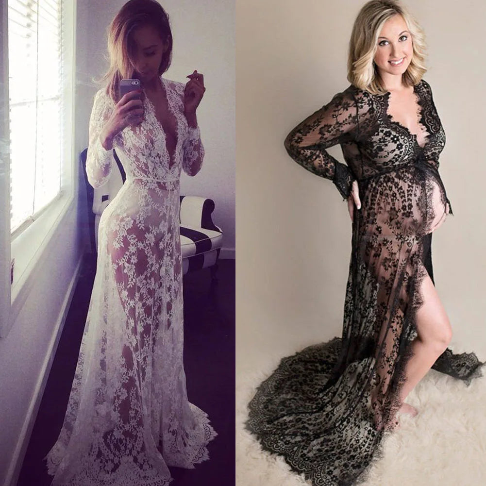 KMK - Lace Maternity Gown