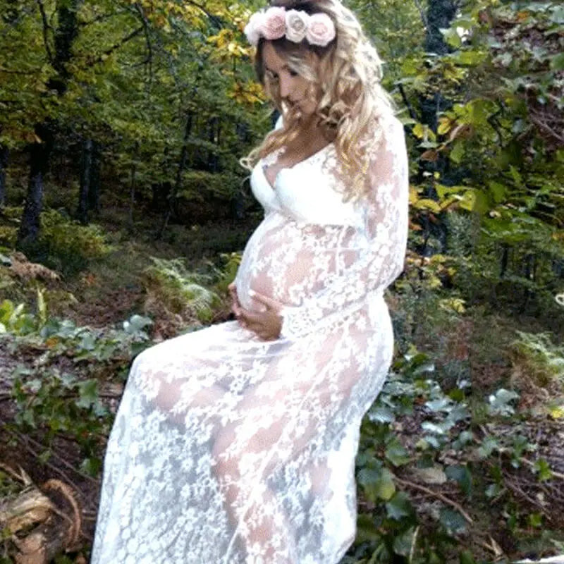 KMK - Lace Maternity Gown