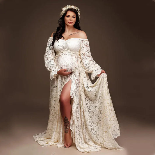 KMK - Lace Maternity Gown