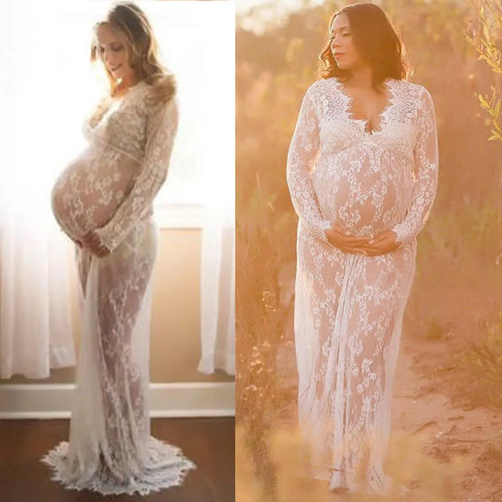 KMK - Lace Maternity Gown