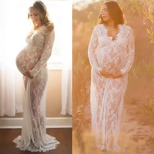 KMK - Lace Maternity Gown