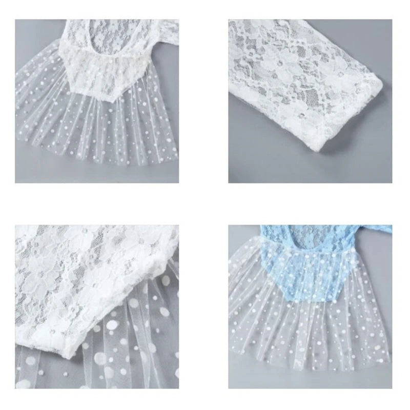 KMK - Lace Romper Bonnet Set