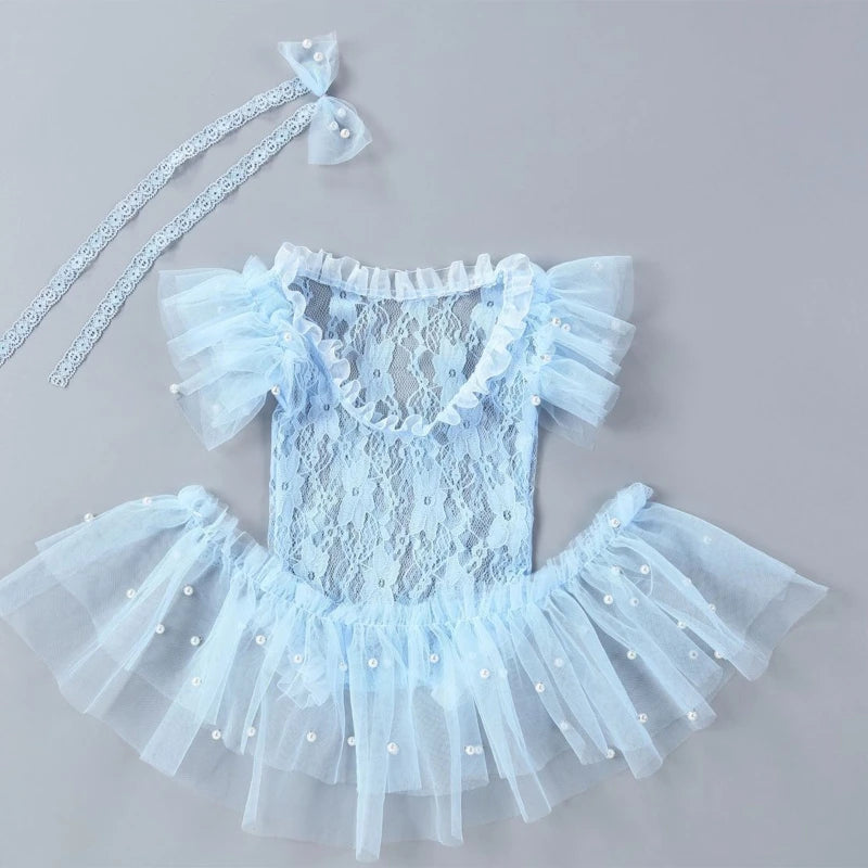 KMK - Lace Romper Headband Set