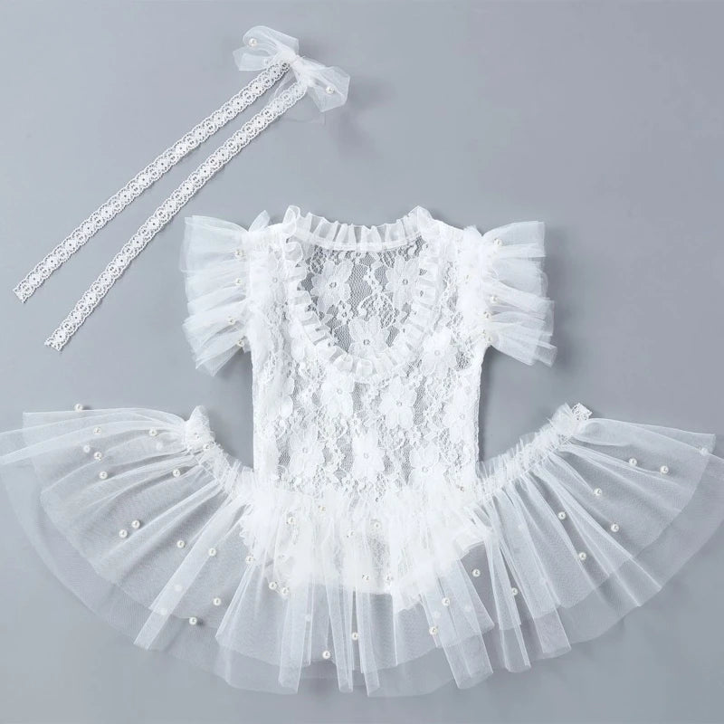 KMK - Lace Romper Headband Set