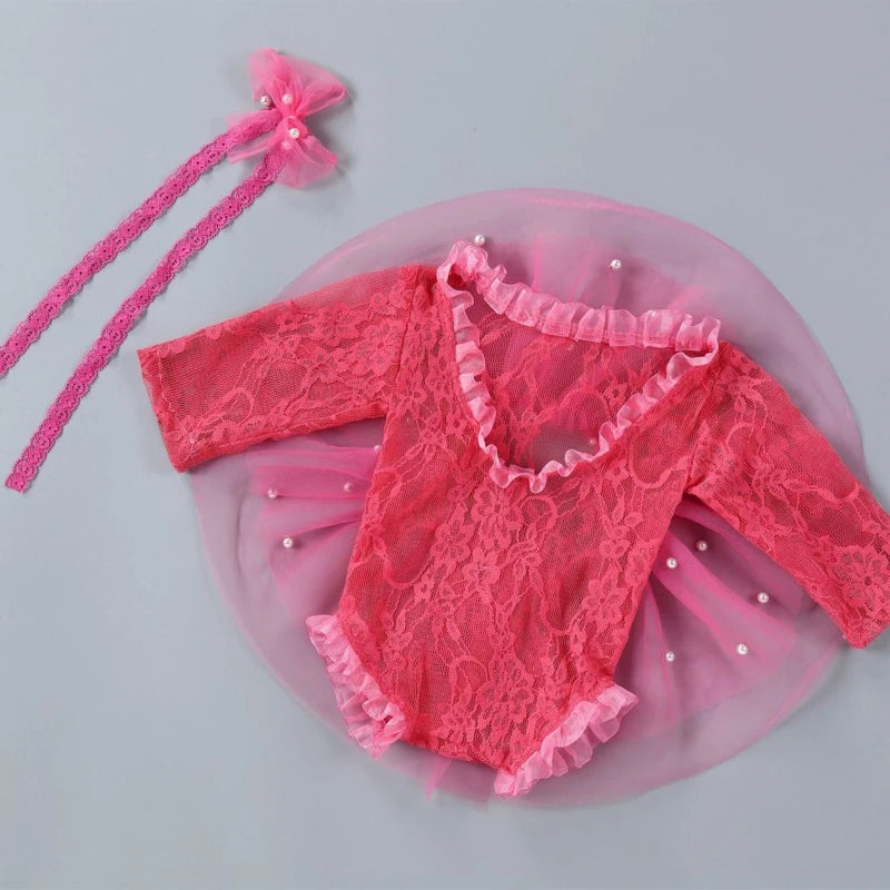 KMK - Lace Romper Headband Sets