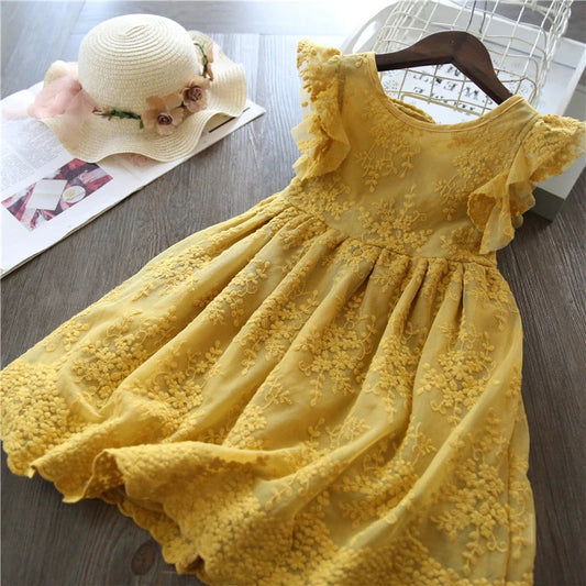 KMK - Lace Ruffles Sleeve Dress