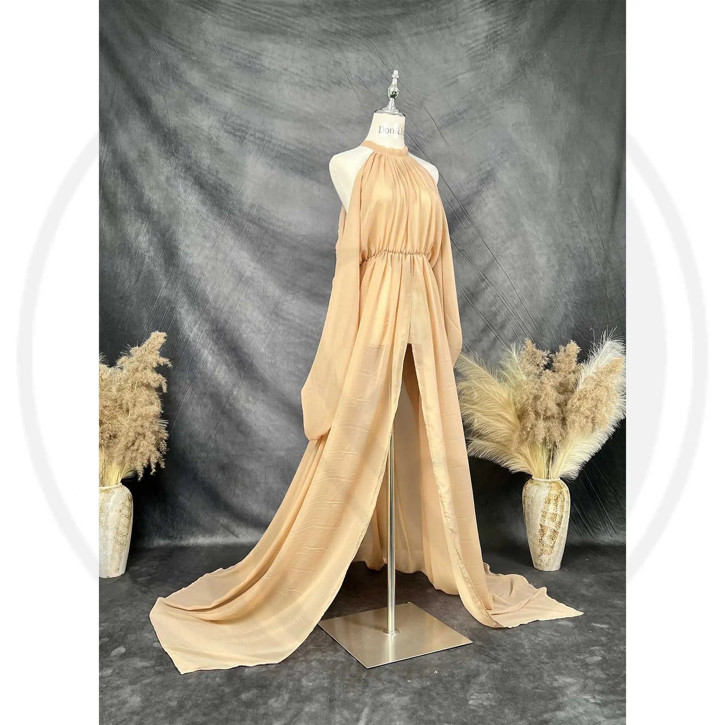 KMK - Lantern Sleeve Loose Chiffon Maternity Gown