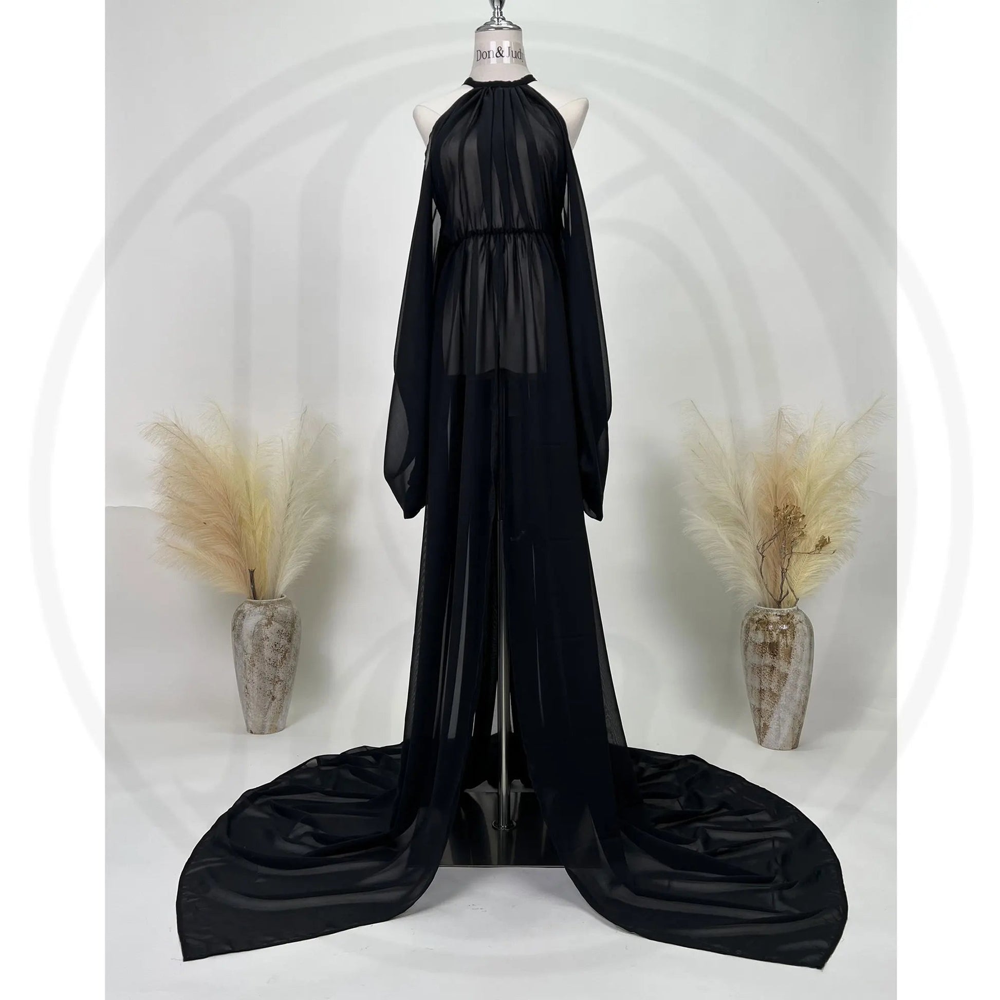 KMK - Lantern Sleeve Loose Chiffon Maternity Gown