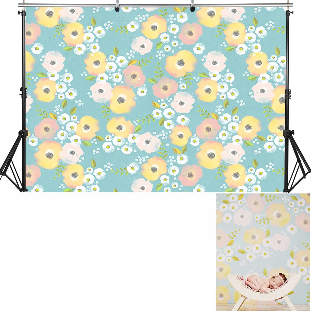 KMK - Light Blue spring mix watercolour backdrop