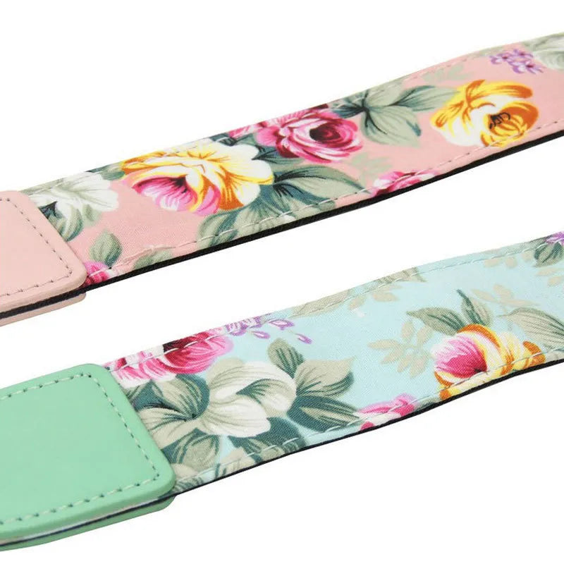 KMK - Lightweight Adjustable Leather Camera Strap - Floral