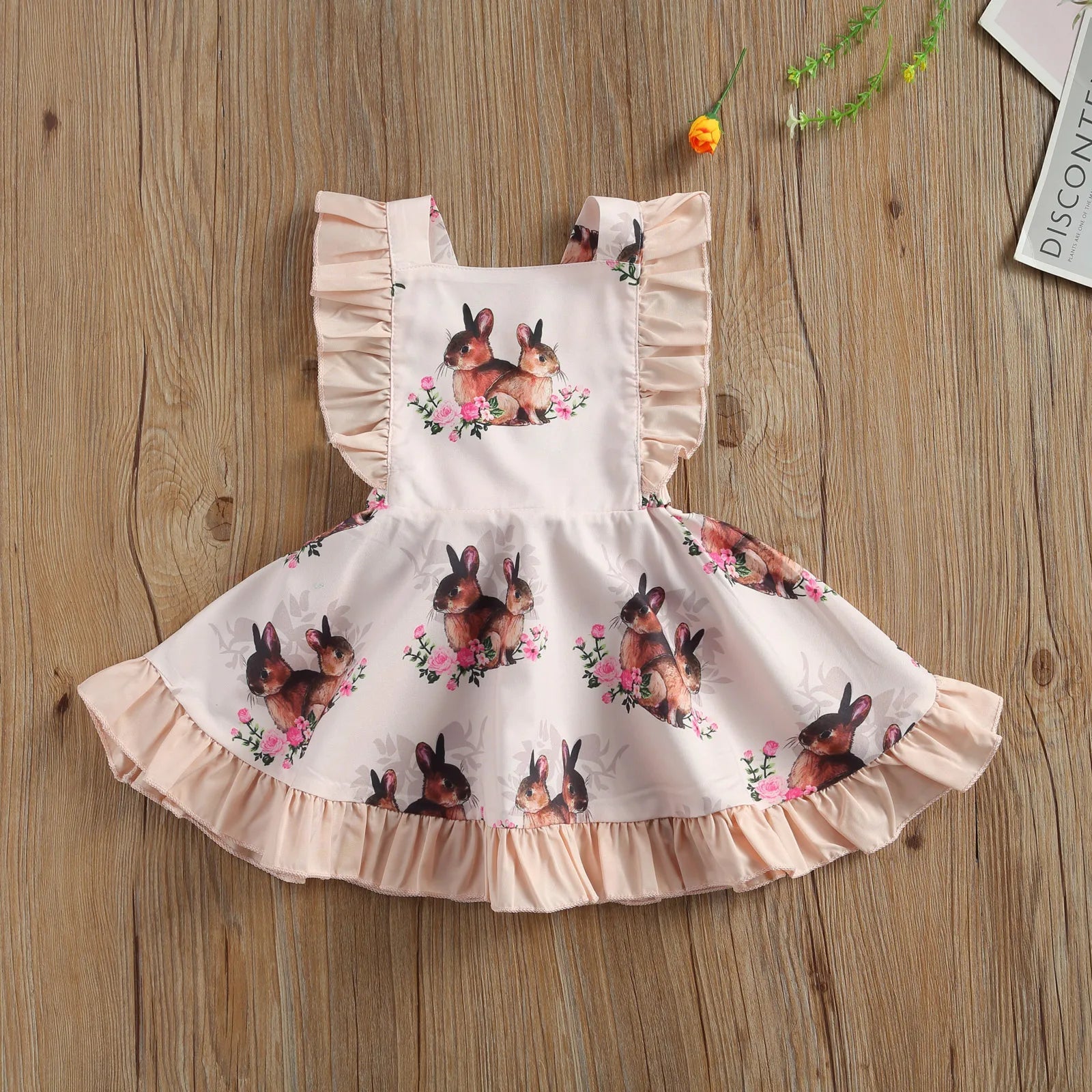 KMK - Matching Clothes Easter Rabbit Floral Print Romper + Headband or Dress