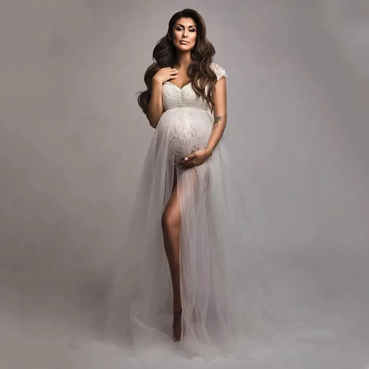 KMK - Maternity Tulle Dresses Bodysuit