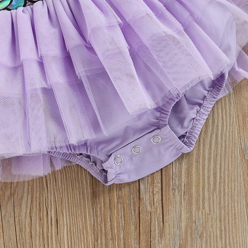 KMK - Mermaid Scale Tulle Splicing Tutu Romper